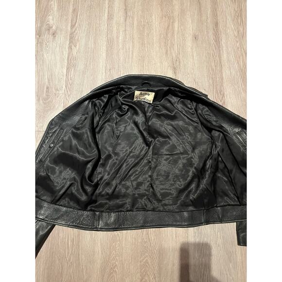 Acne Studios - Mock Leather Biker Jacket/ L / Black - Picture 5 of 9
